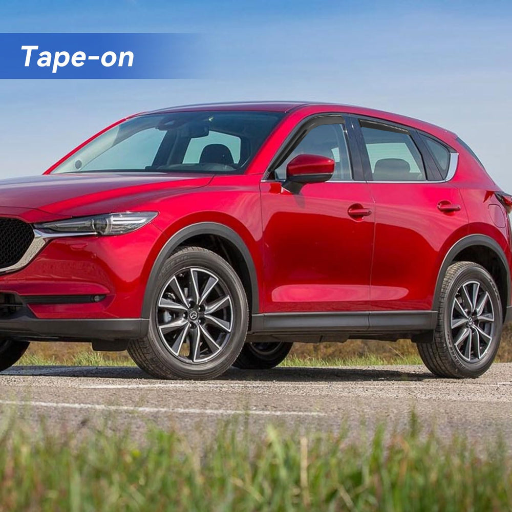 YQAUTEC CX5 window visors rear-left airflow while keeping rain out