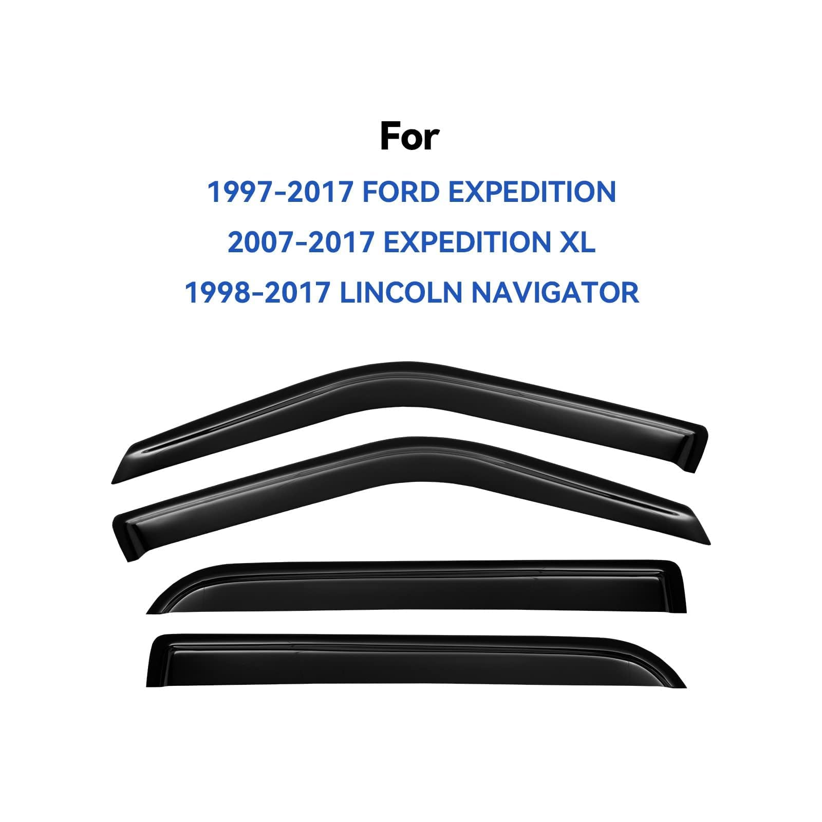 YQAUTEC Expedition side profile visors provide shade and rain protection for open windows