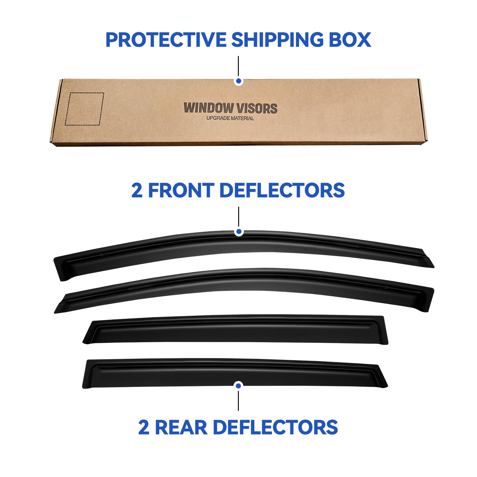 YQAUTEC window visors for Ford Escape — side profile angle, low-profile design.
