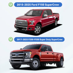 YQAUTEC Window Visors fit Ford F-250/F-350/F-450 Super Duty crew cab for cabin comfort.