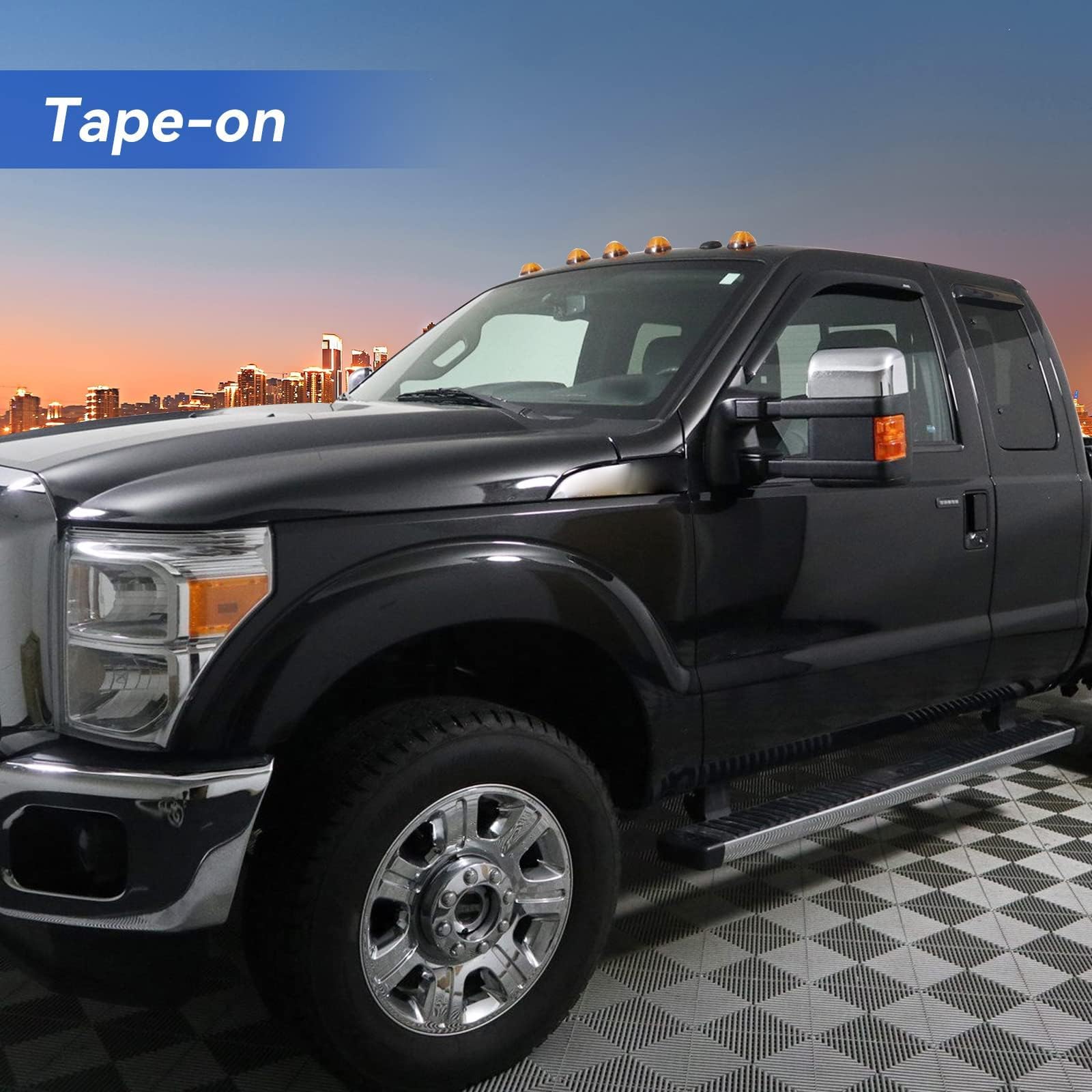 YQAUTEC window visors for Ford F-350 installation demonstration
