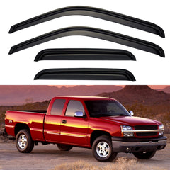 YQAUTEC window visors on front doors extended cab improve airflow
