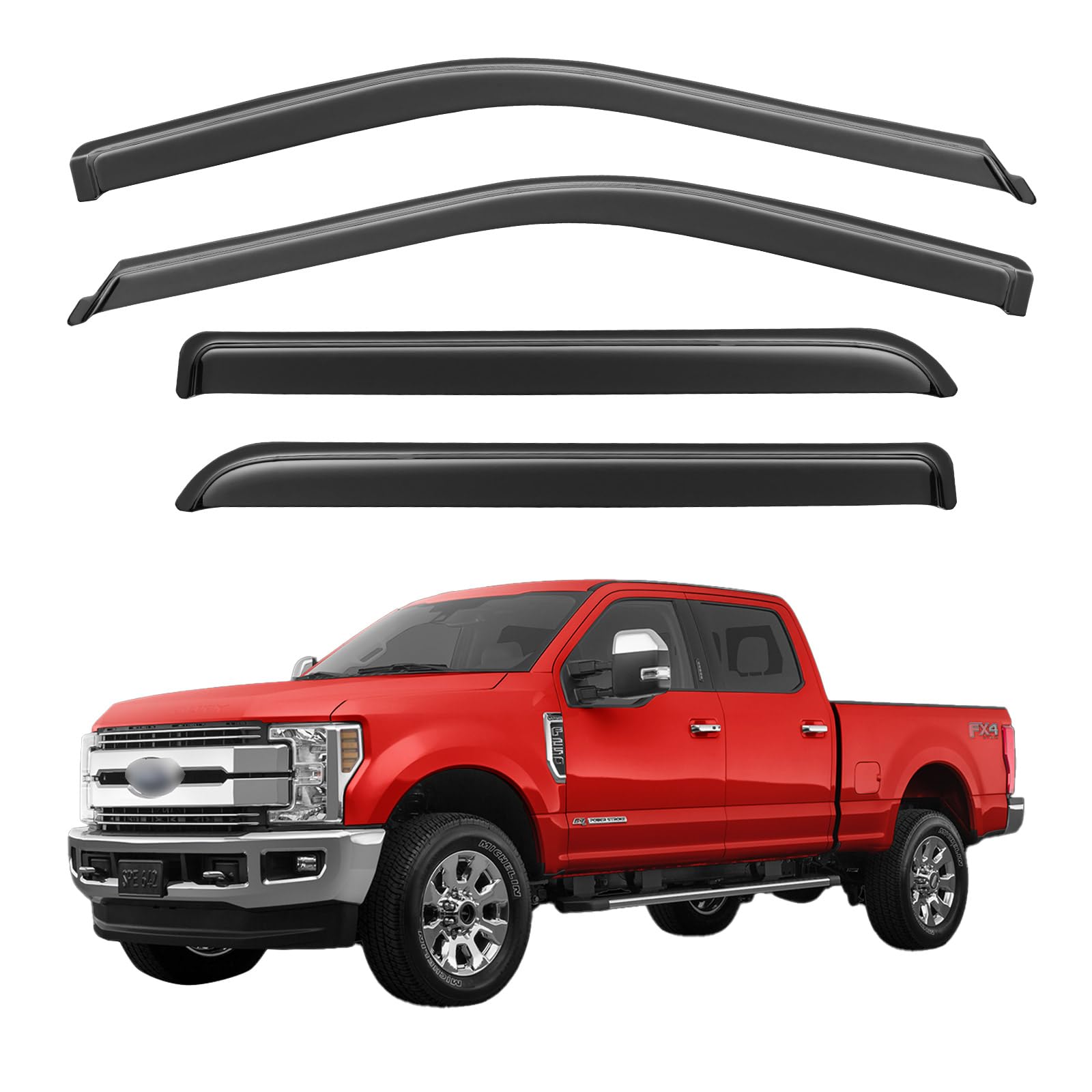 YQAUTEC window visors front-left view offers rain protection and fresh air