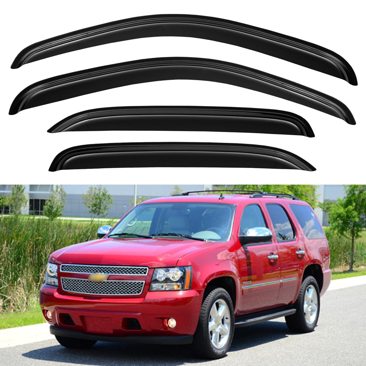 YQAUTEC window visors front-left for Tahoe/Yukon improve airflow and deflect rain