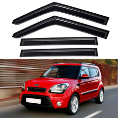 YQAUTEC Kia Soul window visor on front left for rain protection and airflow