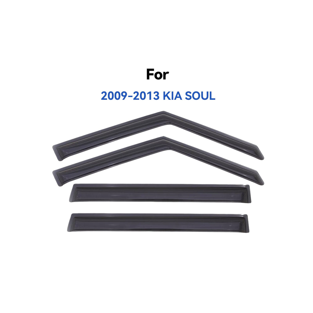 YQAUTEC Kia Soul window visor on front right providing fresh air while shielding rain
