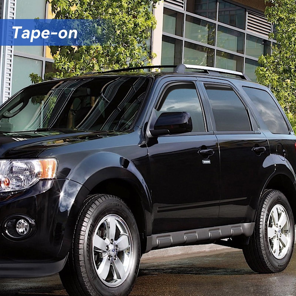 YQAUTEC window visors on Mazda Tribute side profile shield rain and allow ventilation