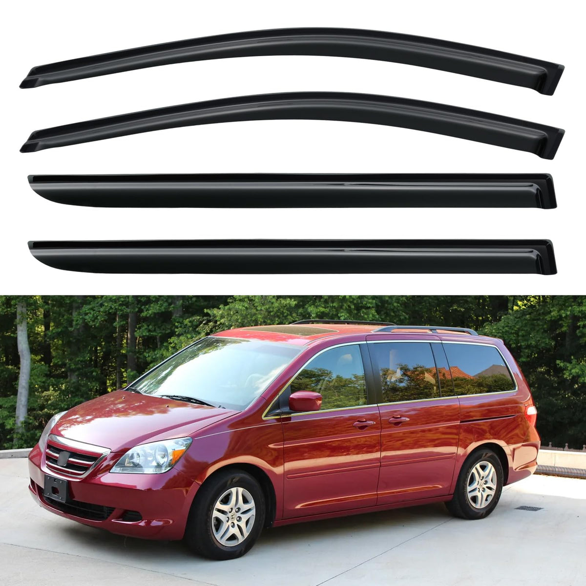 YQAUTEC Odyssey window visors on the side protect from rain