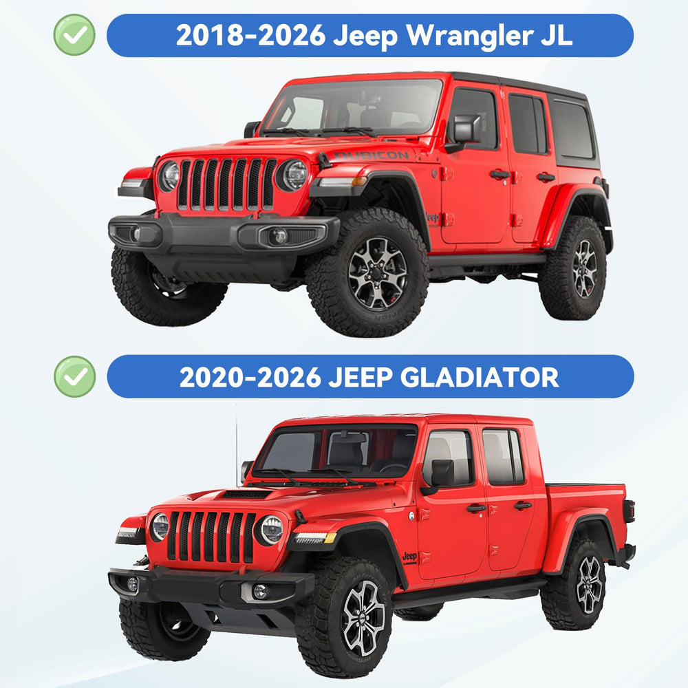 YQAUTEC window visors for Gladiator shield rain without blocking airflow.
