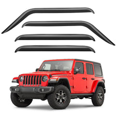 YQAUTEC window visors for Wrangler JL improve airflow while repelling rain.
