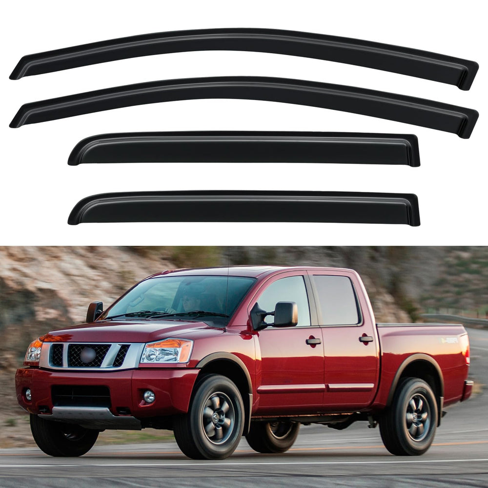 YQAUTEC window visors front-left rain guard—rain protection while cruising with window slightly open