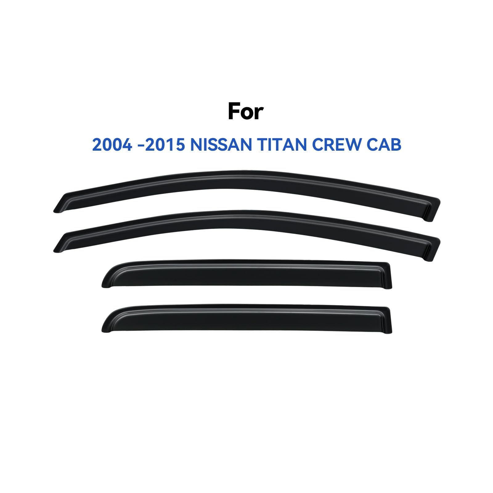 YQAUTEC window visors rear-left rain guard—edge protection during rain