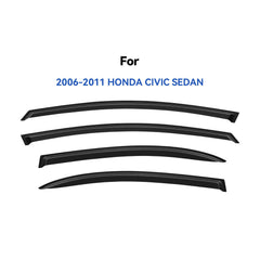 YQAUTEC Civic window visors side left view showing airflow and rain shielding.