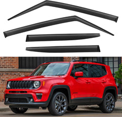 YQAUTEC window visors for Jeep Renegade shield rain and wind.