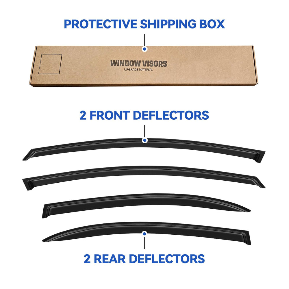 YQAUTEC window visors installed on outside-mount, illustrating installation method.
