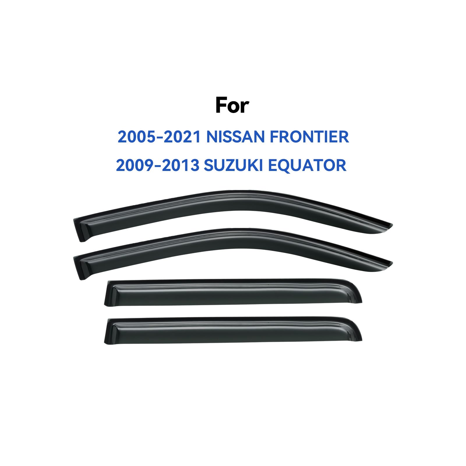 YQAUTEC window visors rear-left installed on the rear door for ventilation and rain shielding.