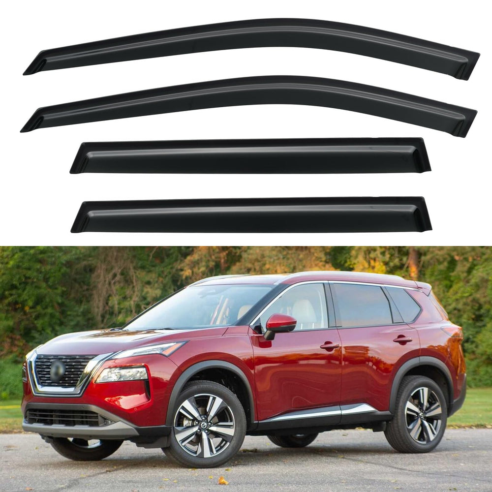 YQAUTEC window visors installed on a Rogue, showing precise fit and air-ready design.