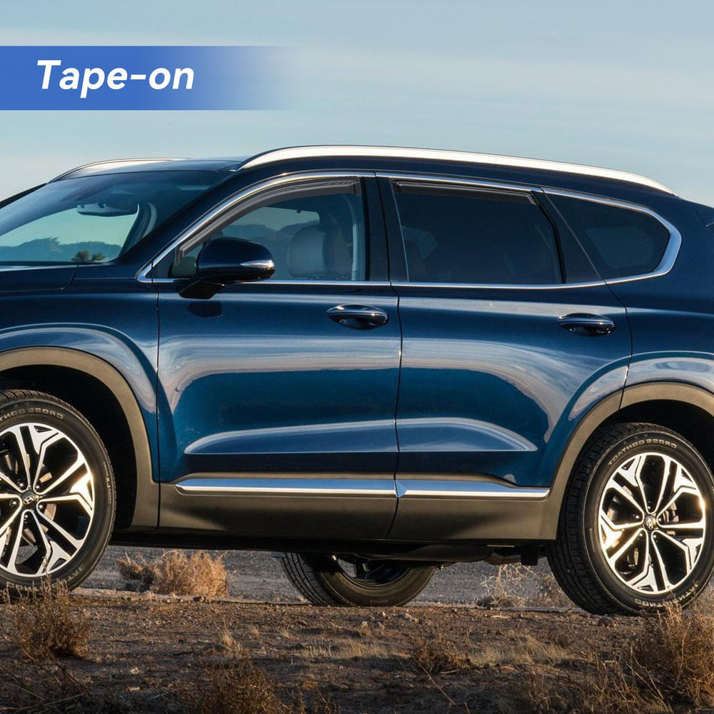 YQAUTEC deflector profile reducing wind entry on Santa Fe 2013-2018