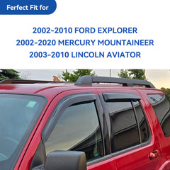 YQAUTEC window visors side profile on vehicle exterior