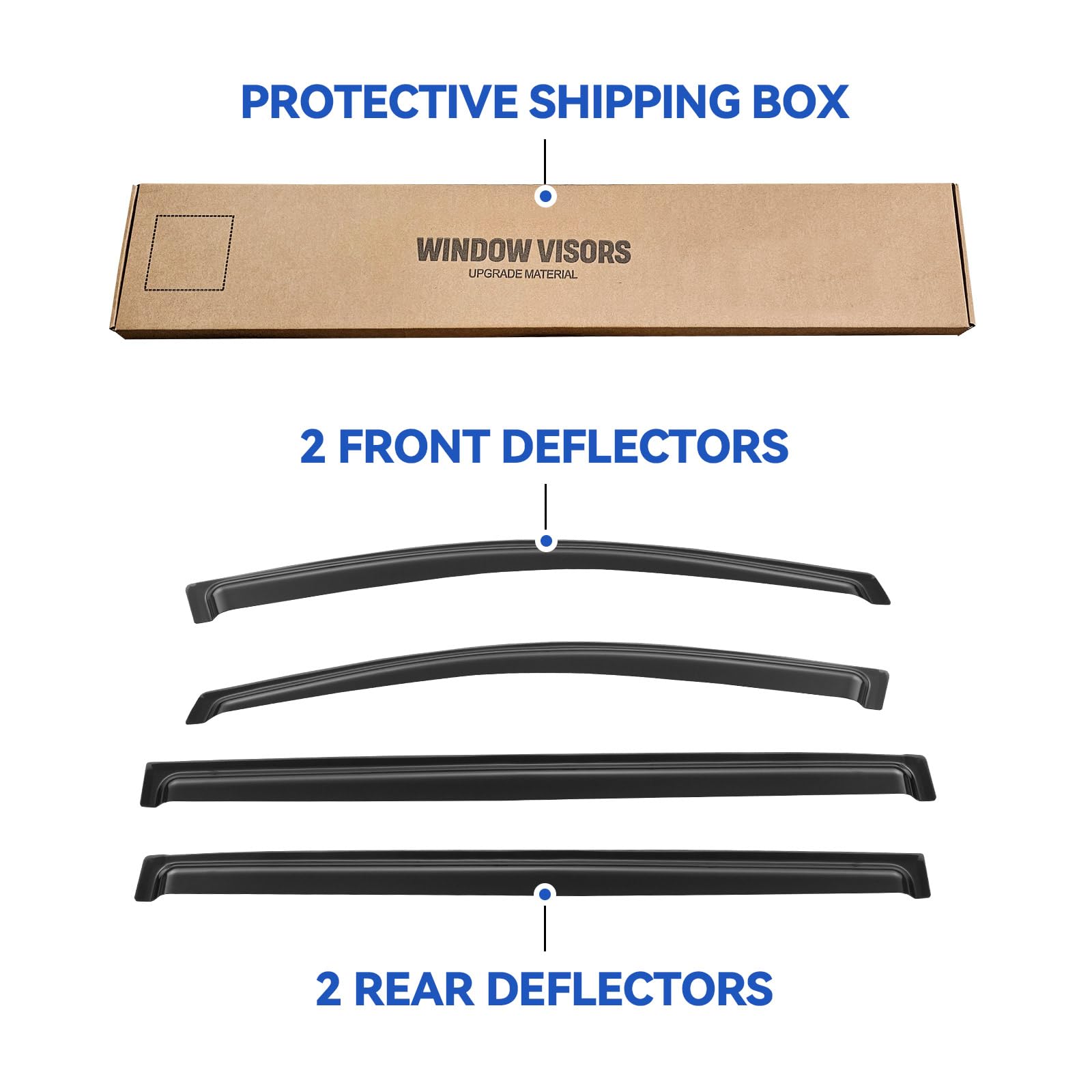 YQAUTEC Sienna visors outside installation demonstrates tape-on fit