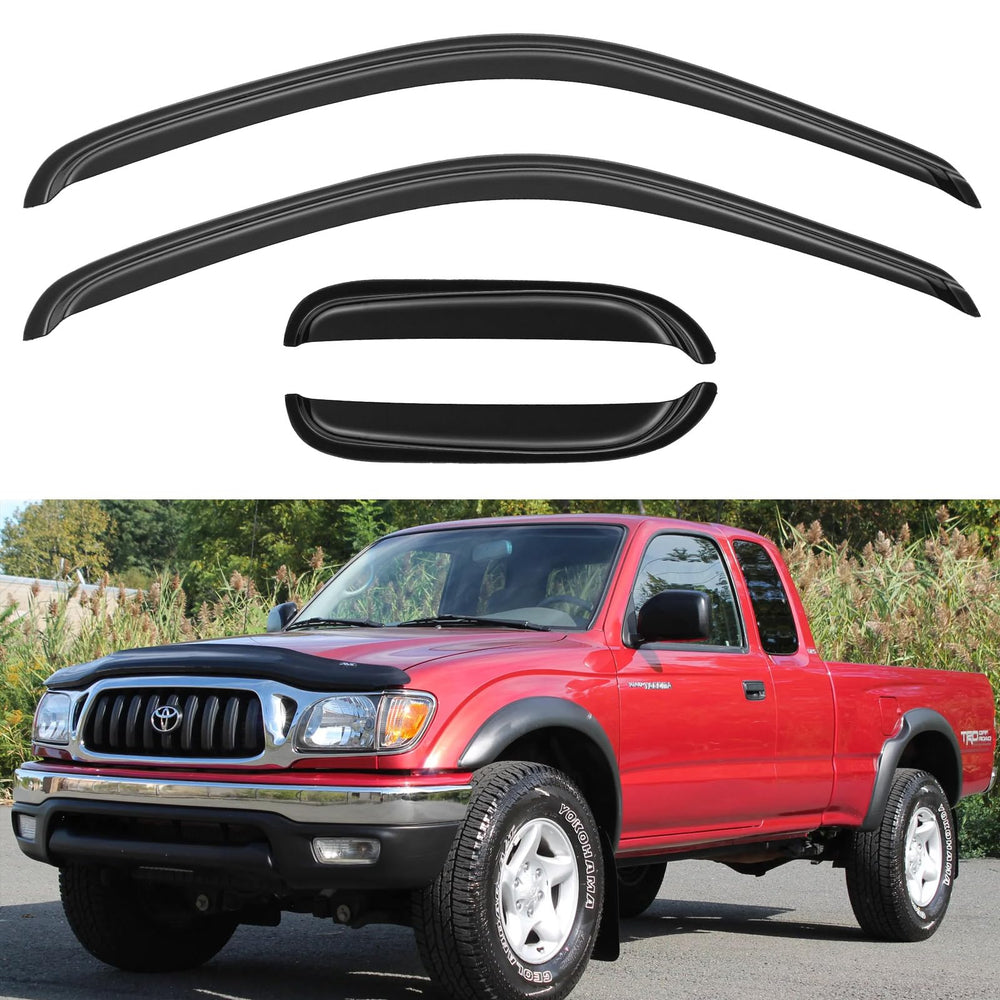 YQAUTEC window visors on Tacoma 95-04 front-left provide fresh-air comfort.