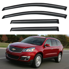 YQAUTEC window visors on Chevrolet Traverse front-right protect from rain while allowing airflow.