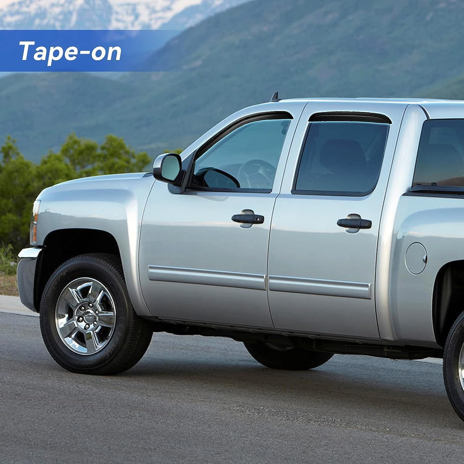 YQAUTEC Yukon XL window visors show profile view and enhanced ventilation.