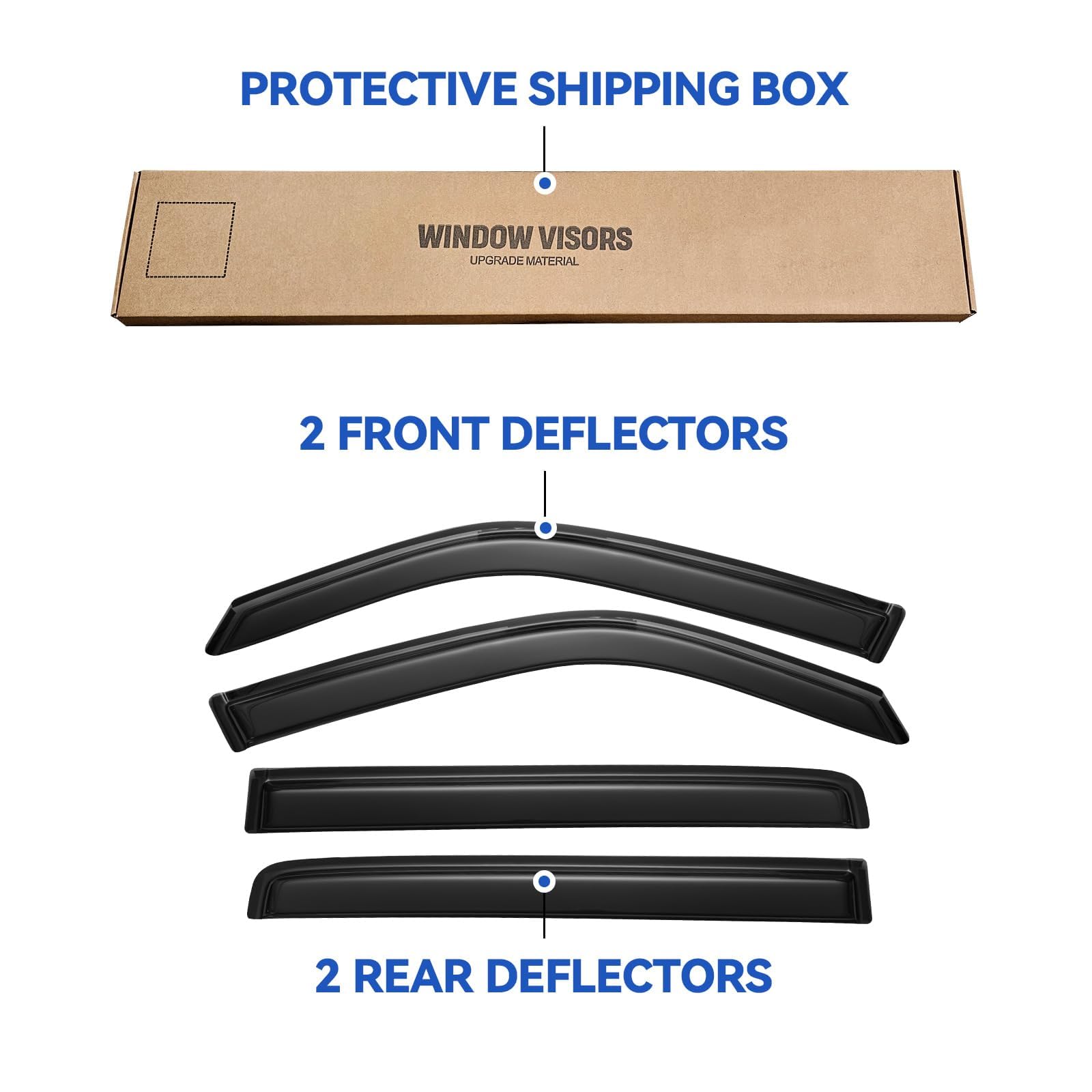 YQAUTEC Honda Pilot weather-ready rain guards on exterior