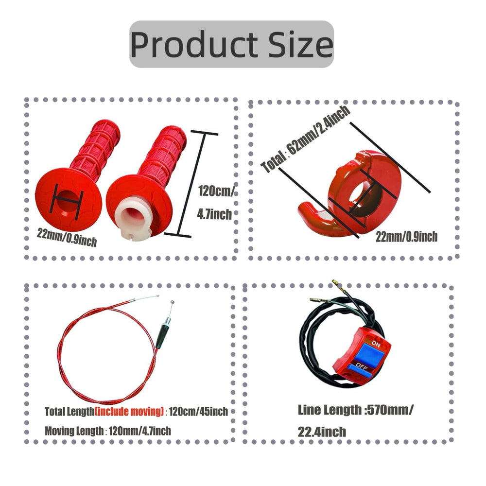 YRHHBYH 120cm red throttle cable delivers smooth acceleration and reliable response.