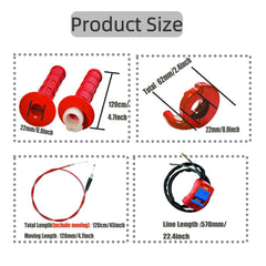 YRHHBYH 120cm red throttle cable delivers smooth acceleration and reliable response.