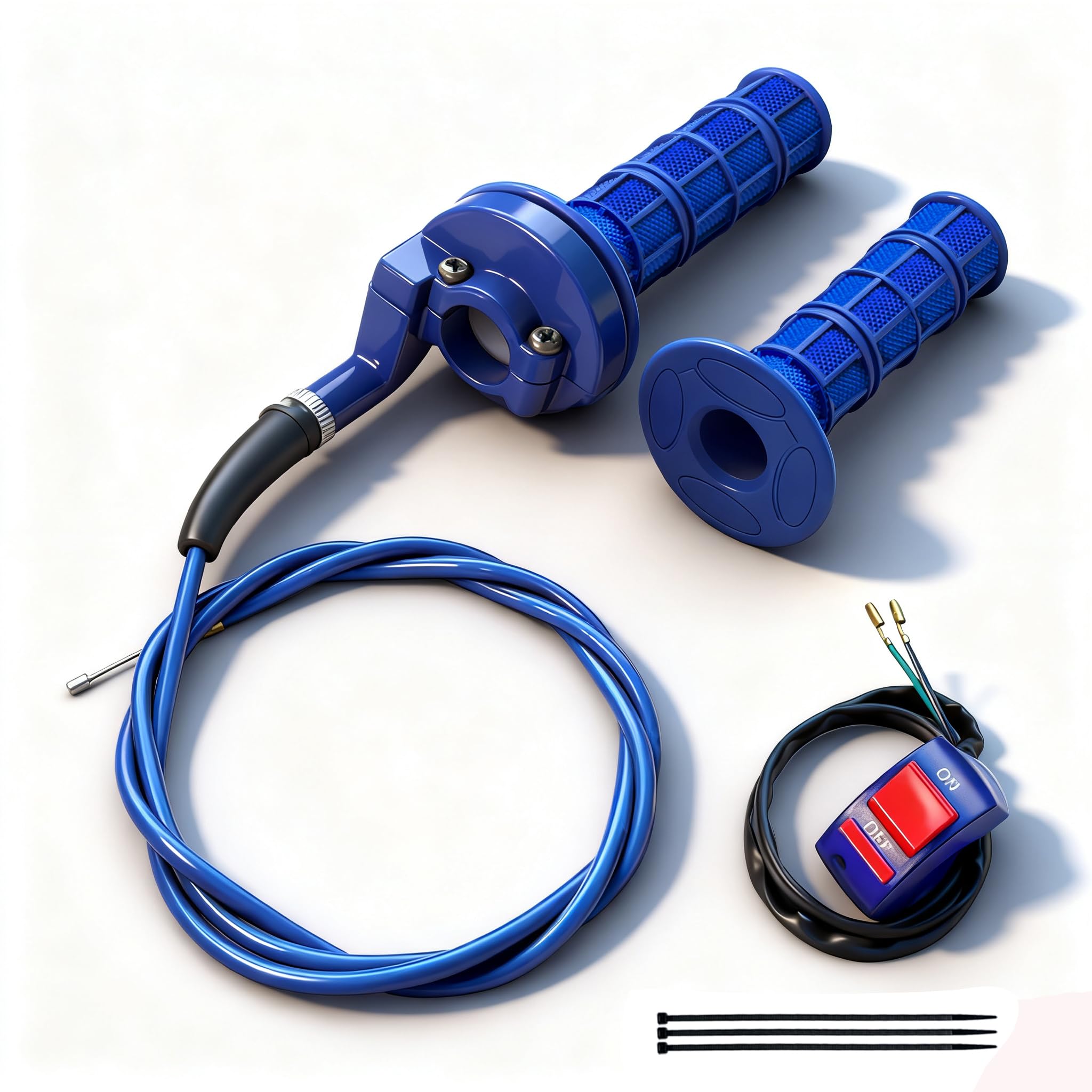 YRHHBYH 22mm twist throttle grips kit in blue for easy handlebar rebuild