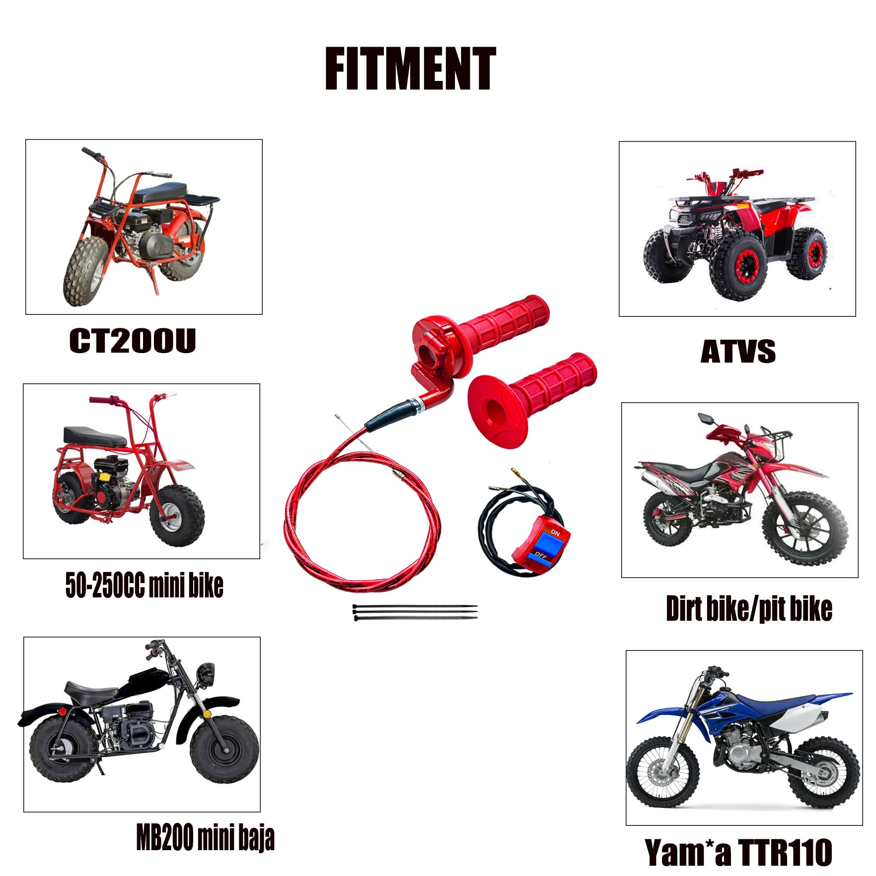 YRHHBYH red pit bike grips suit 7/8 inch throttles and upgrades visuals.