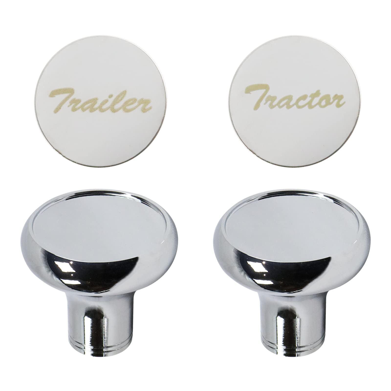 YSHAP chrome air valve knob set for screw-on valves enhances truck aesthetics
