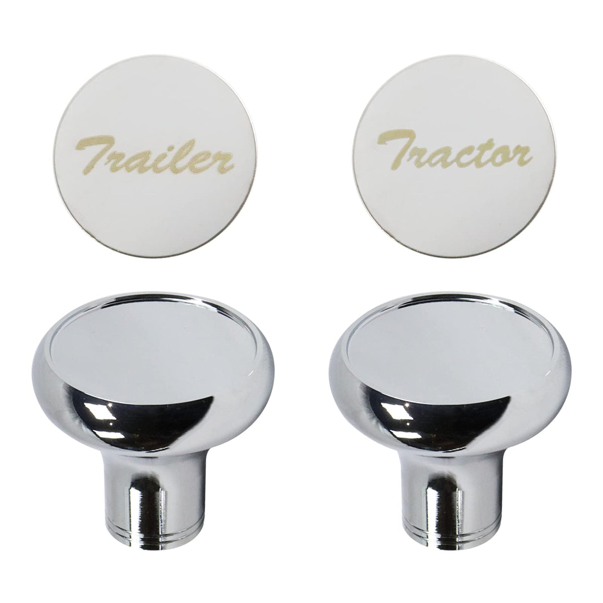 YSHAP chrome air valve knob set for screw-on valves enhances truck aesthetics