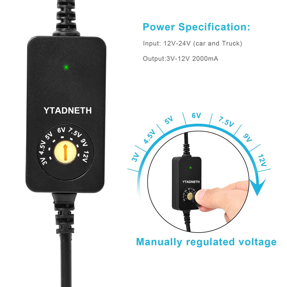 YTADNETH dash cam ready power adapter powers cameras while driving