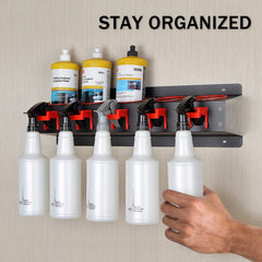 YTDTKJ detailing tools organizer holds spray bottles securely for easy reach.