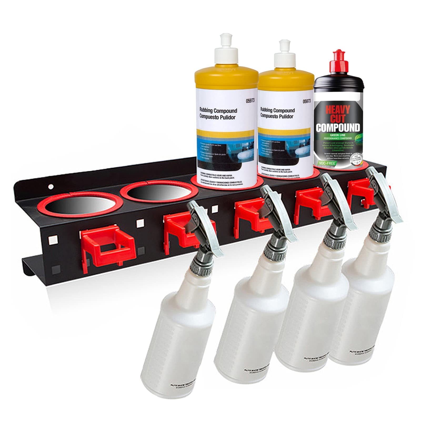 YTDTKJ spray bottle storage rack hanging rail keeps bottles organized and accessible.