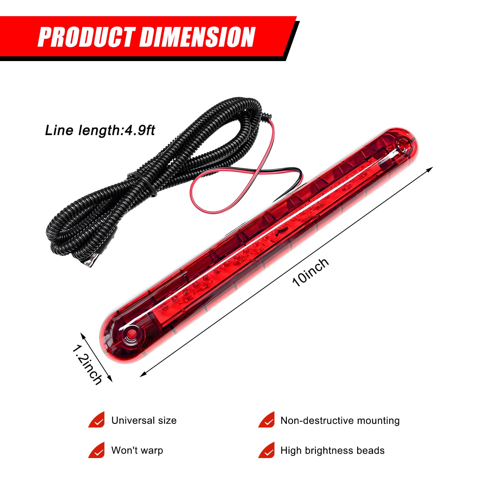 YTFRL high-mount tail lamp bar design enhances rear signaling