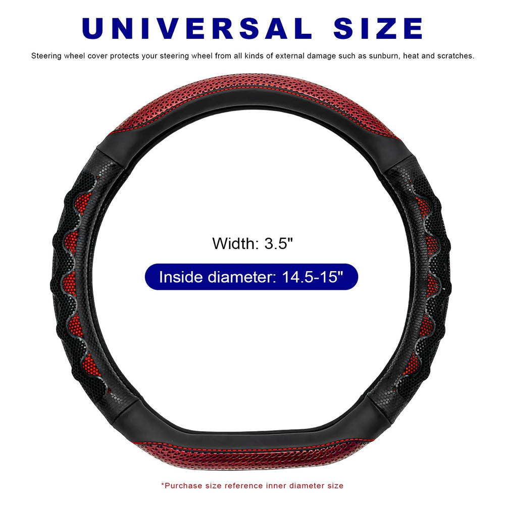 YTFRL leather steering wheel cover demonstrates durable anti-slip performance.