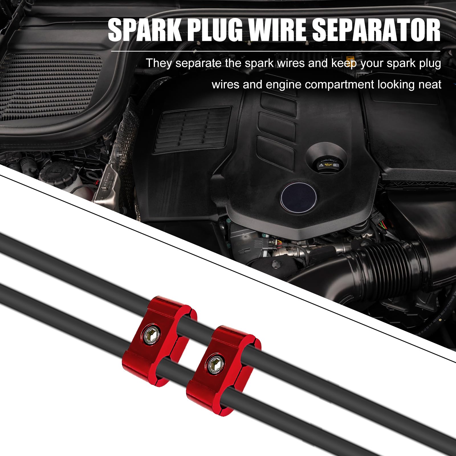 YTFRL spark plug wire separator kit displays four-part set for versatile ignition wiring.