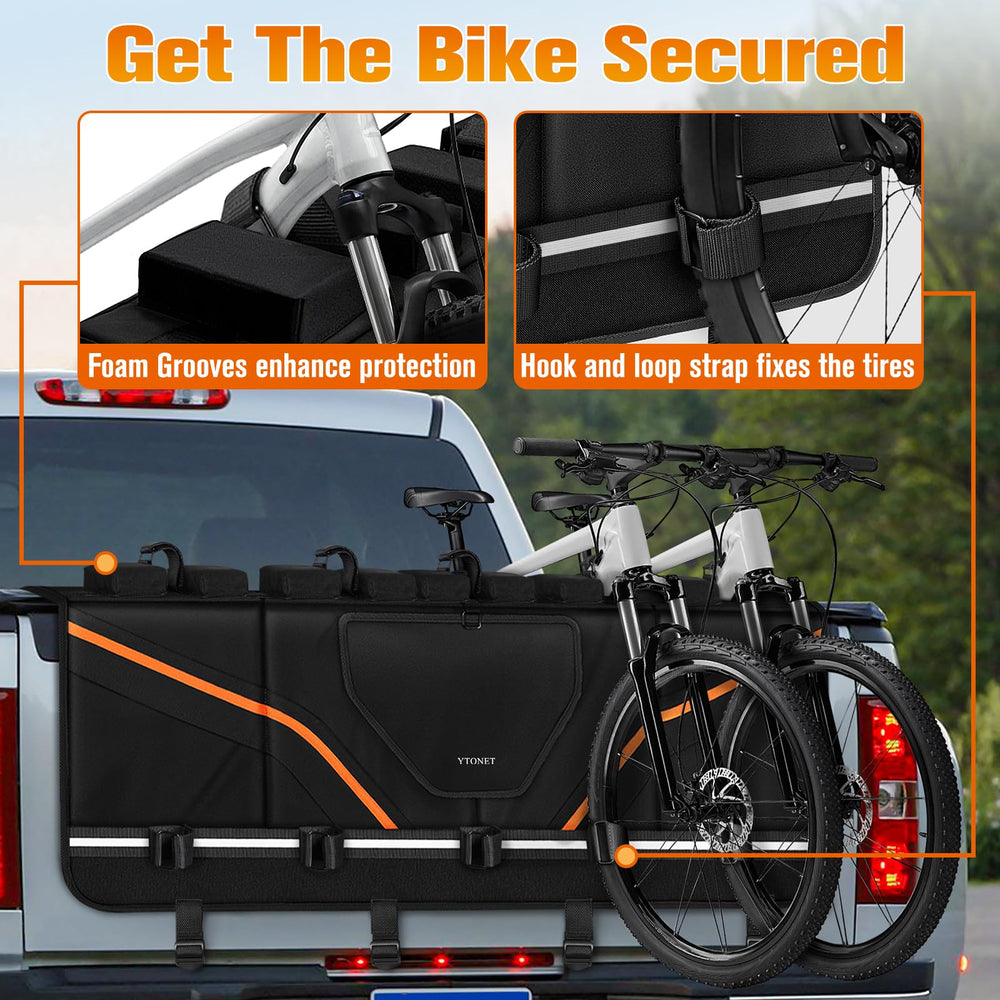 Ytonet tailgate bike pad wide frames accommodate bigger bikes