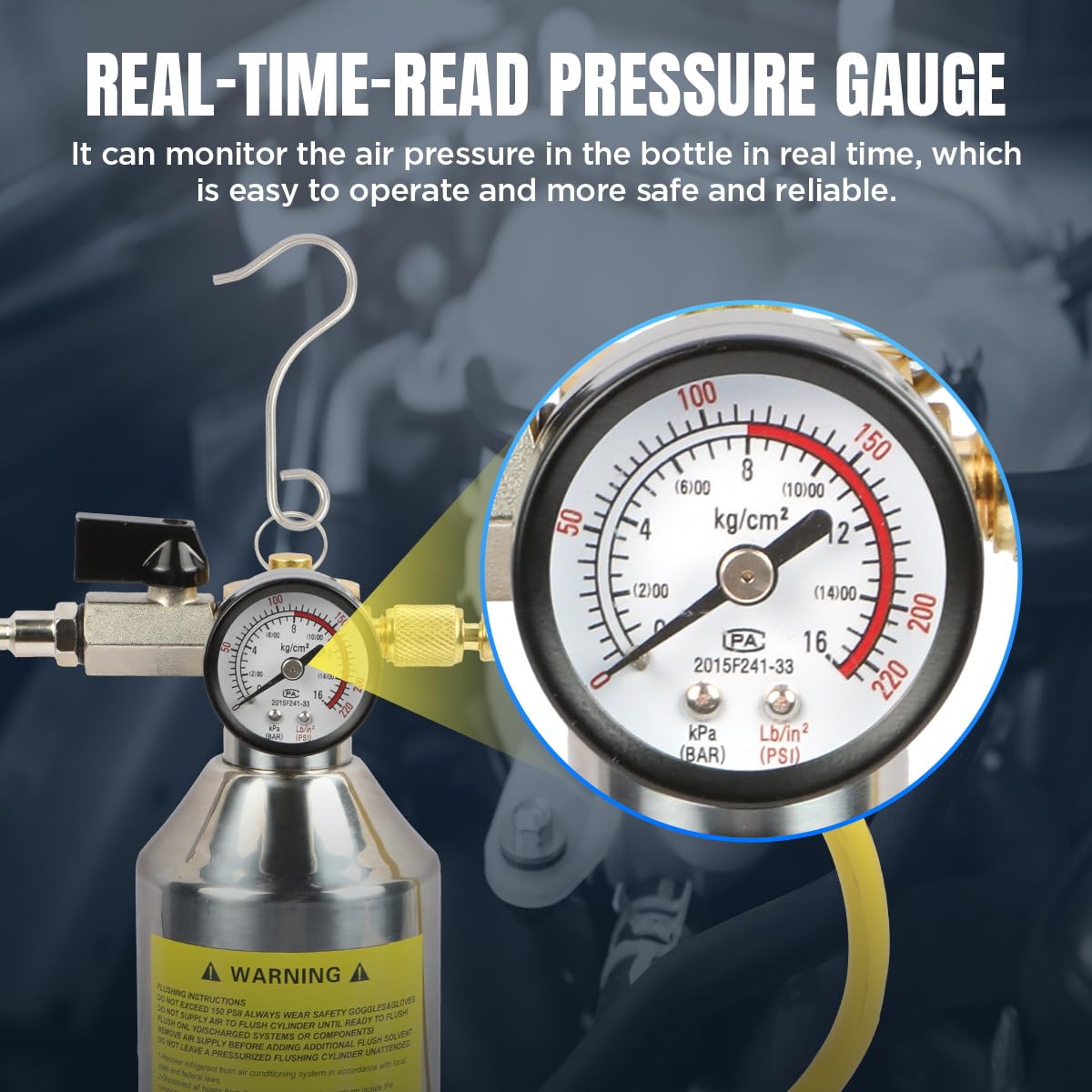 YUANRI stainless steel canister for safe liquid containment during cleaning.
