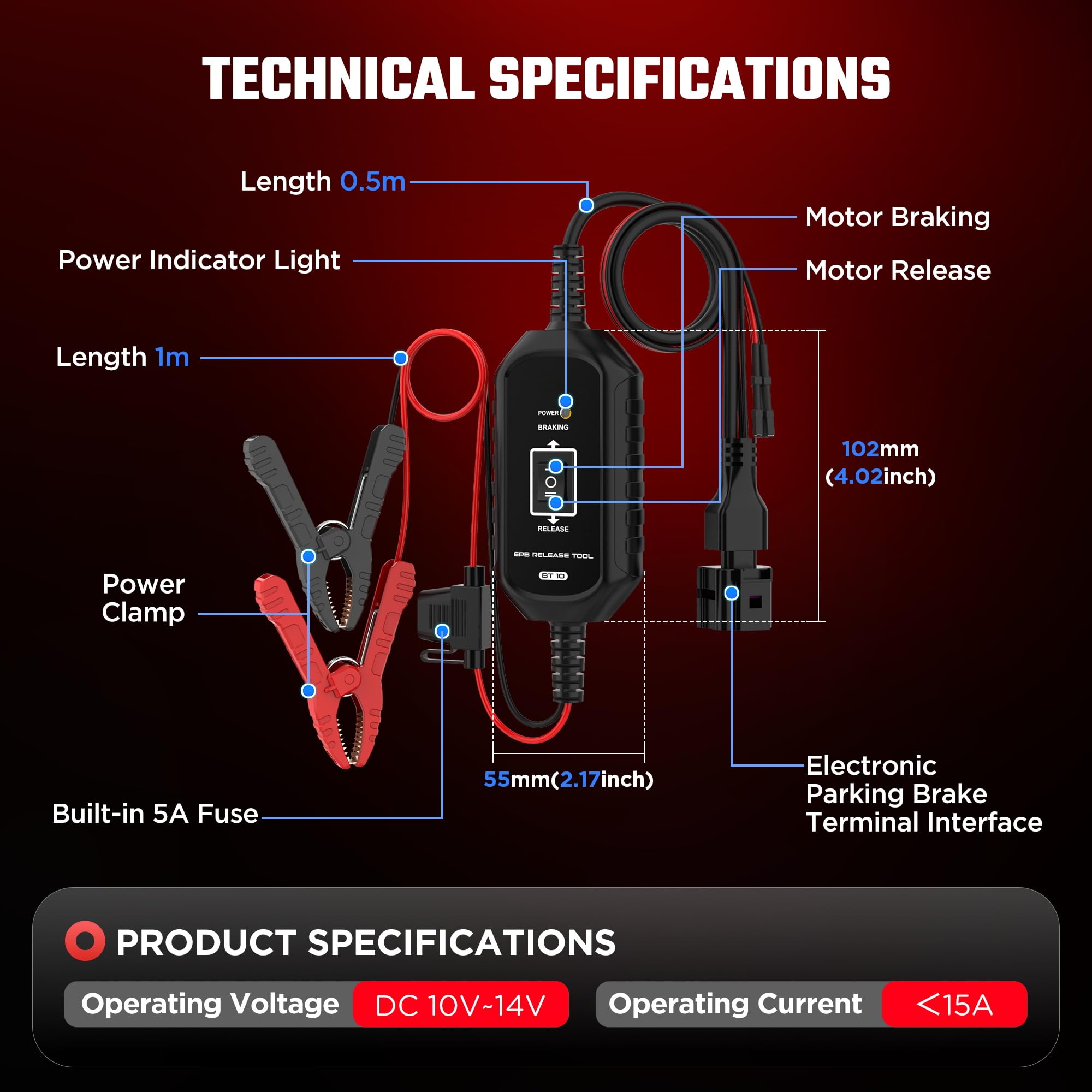 YUANRI BT10 EPB tool compact design with quick switch