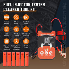 YUANRI four-wire dual-channel injector tester setup for two injectors