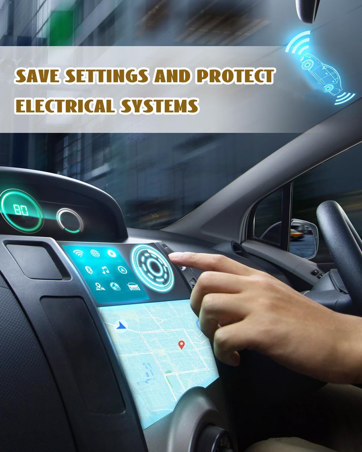 YUANTUO 9V-powered OBD II memory saver keeps vital vehicle data intact.