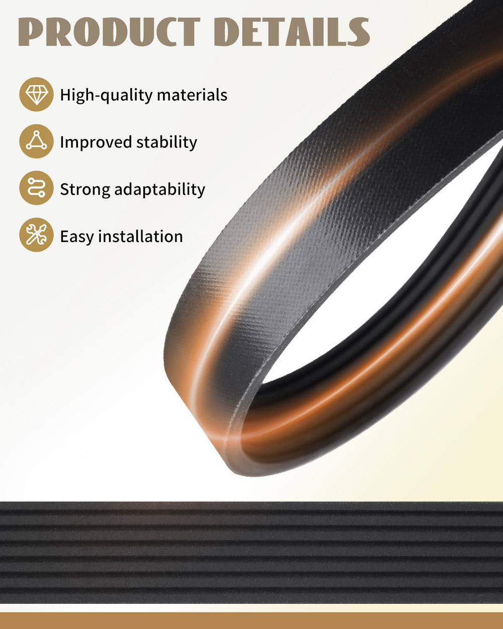 YUANTUO serpentine belt maintains steady grip on alternator and A/C compressor