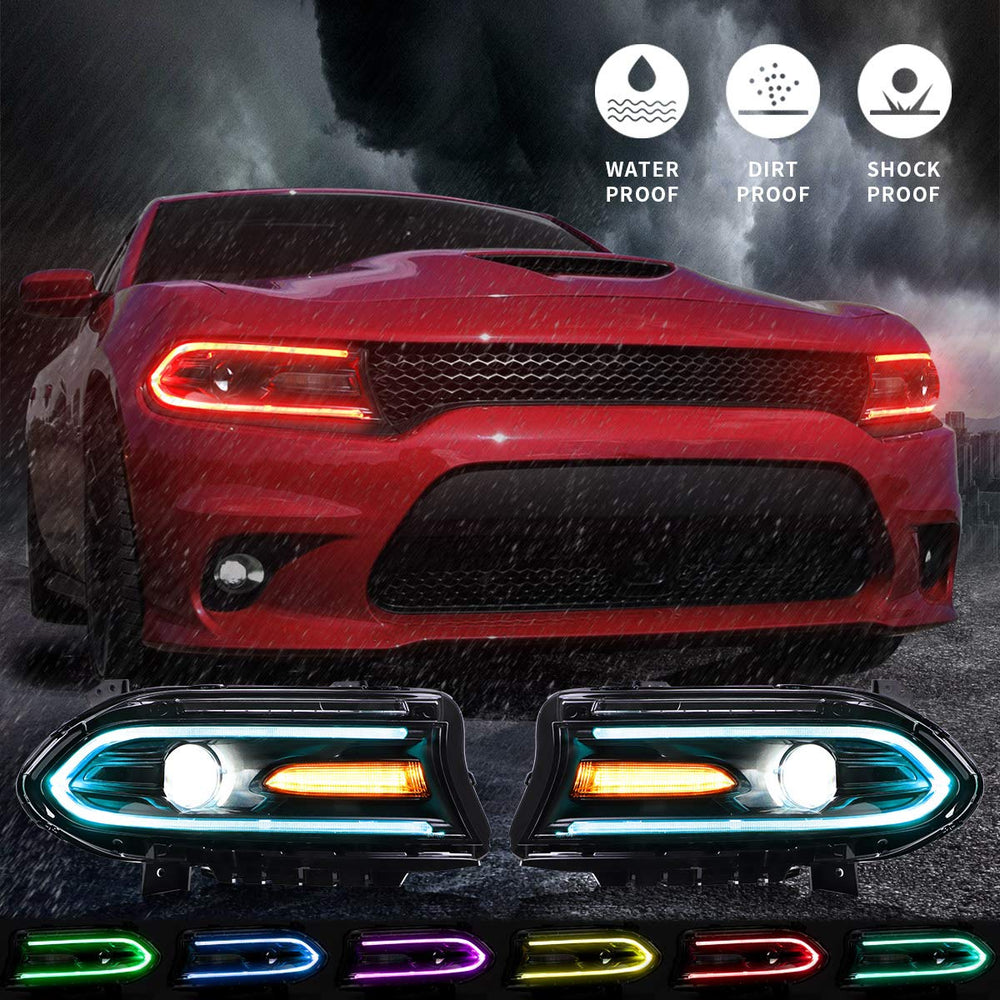 Easy plug-and-play fitment for factory halogen Dodge Charger headlights