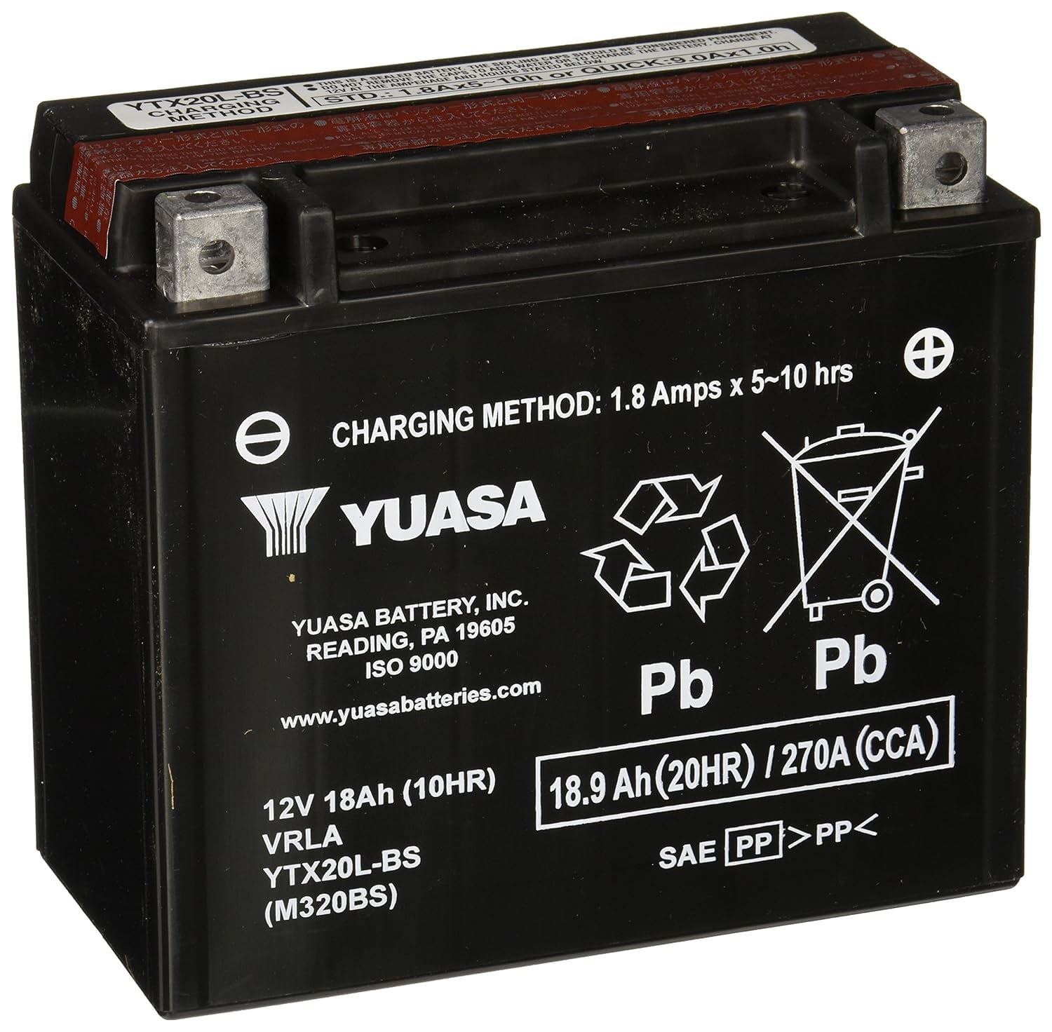 Yuasa YUAM320BS bottle-supplied acid pack activation ready