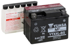 Yuasa YUAM62X4B battery exterior, compact size ideal for bikes and scooters, enabling easy installation.