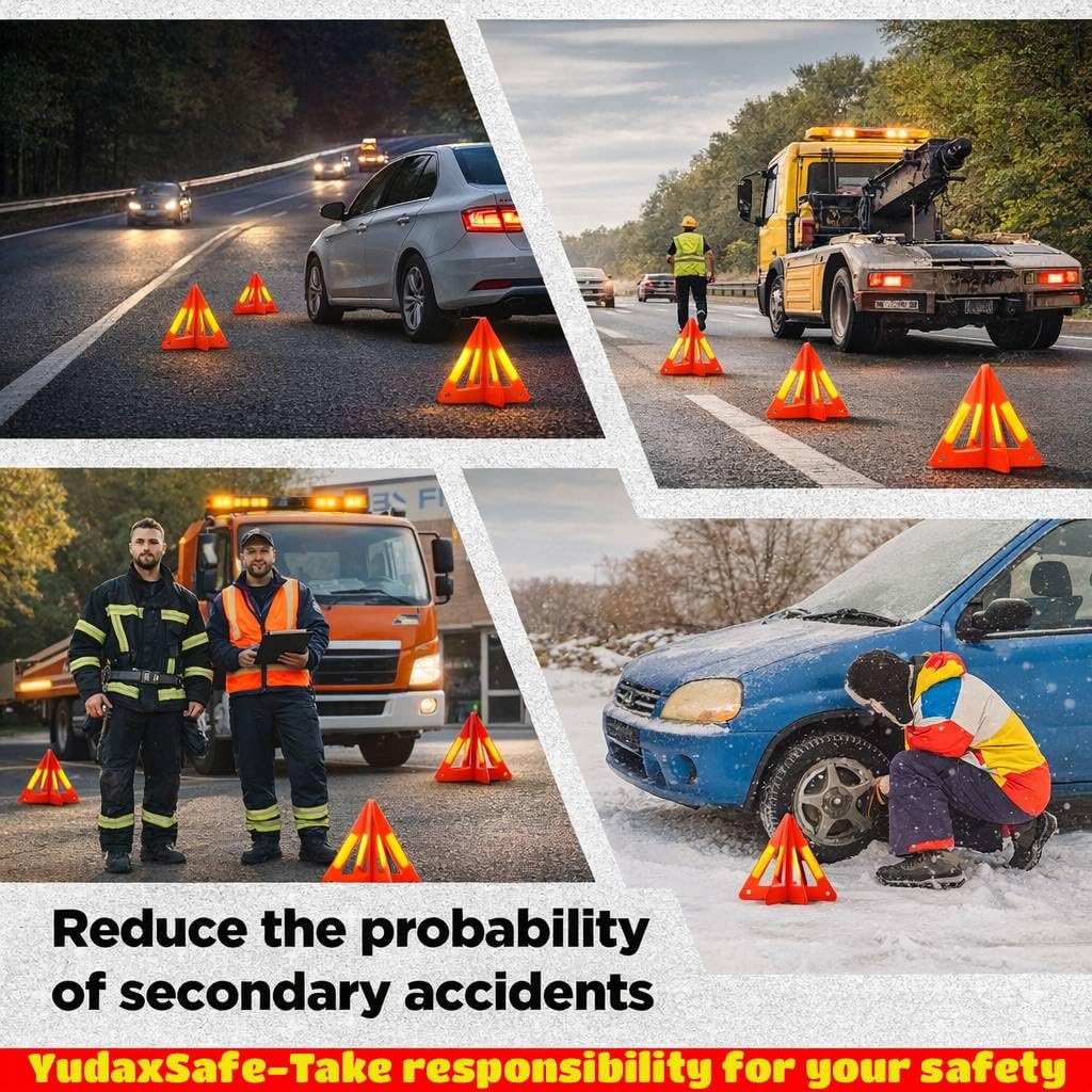 Yudaxafe high-visibility reflective surface guides drivers at night.